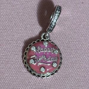 Pandora Pink Birthday Cake Dangle Charm Silver & Pink with Box!